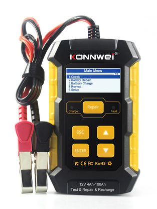 KONNWEI KW510 car battery charger with tester, 12V