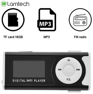 LAMTECH DIGITAL MP3 PLAYER 16GB WITH FM RADIO BLACK